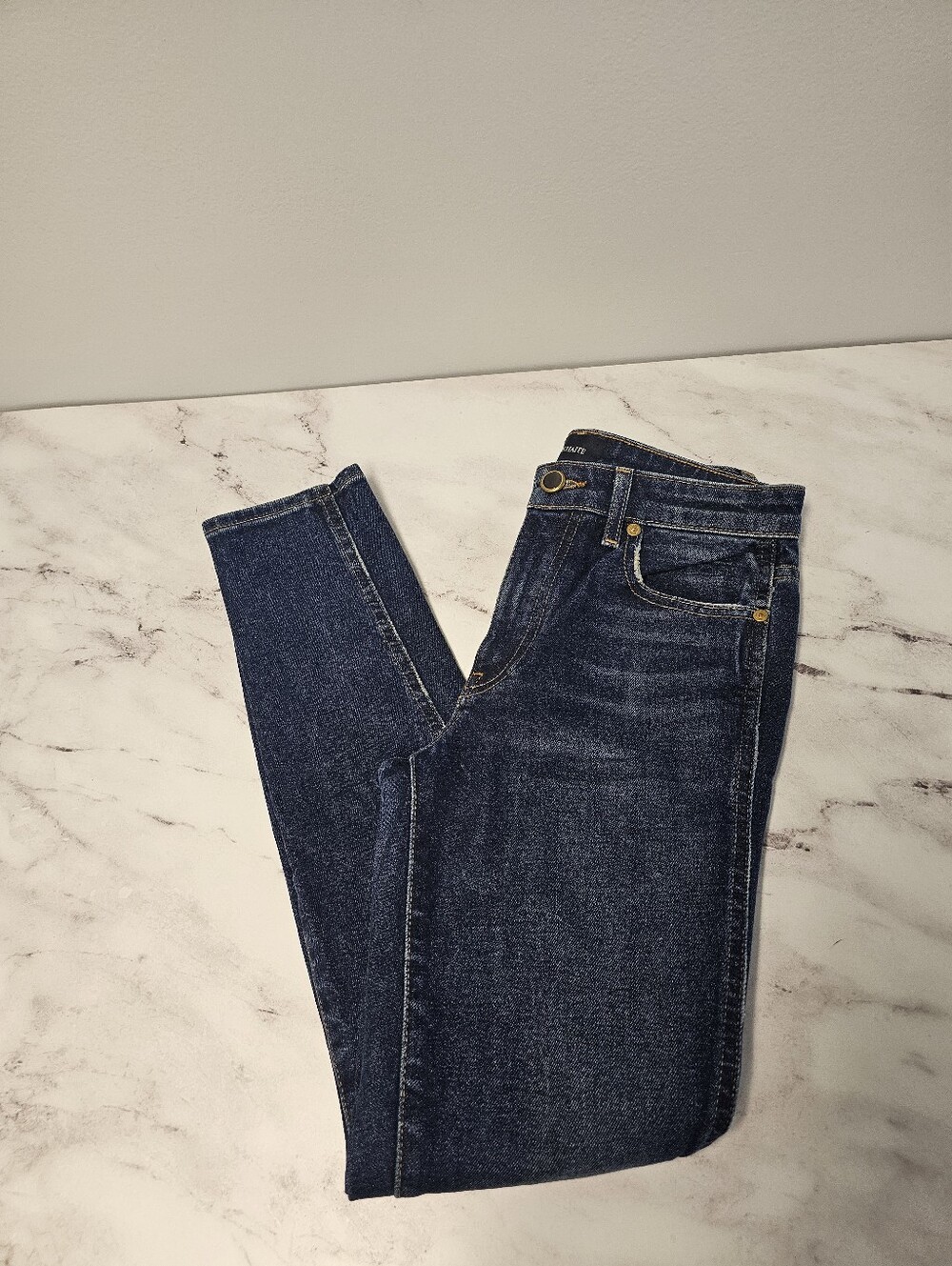 Khaite Kassandra High Rise Skinny Dark Blue Jeans 25 Preowned - Picture 3 of 11